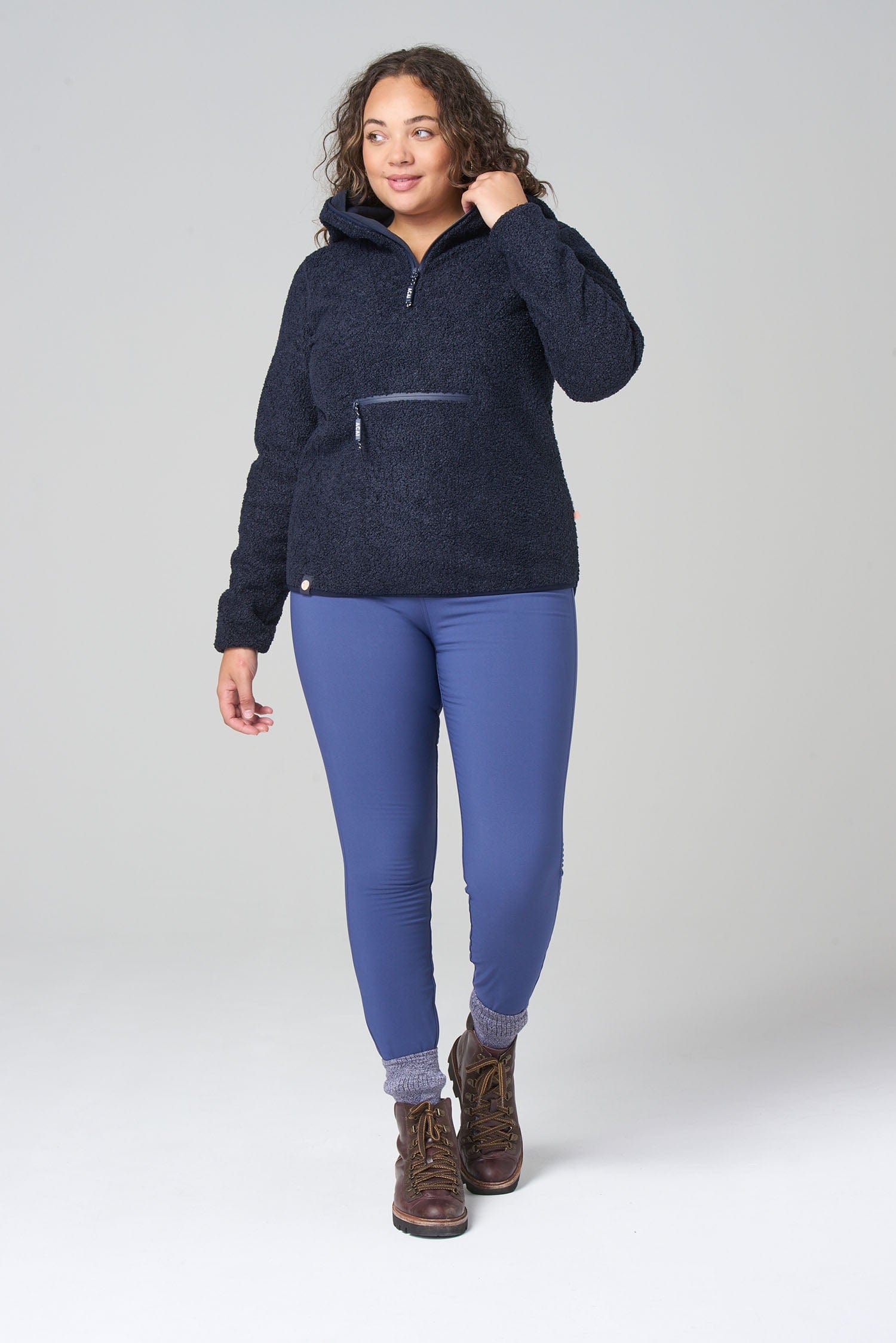 Windproof Fleece Hoodie - Deep Navy