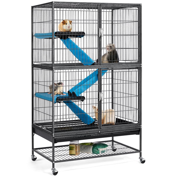 Easyfashion Small Animal Cage for Adult Rats/Ferrets Rat Cage， Hammered Black