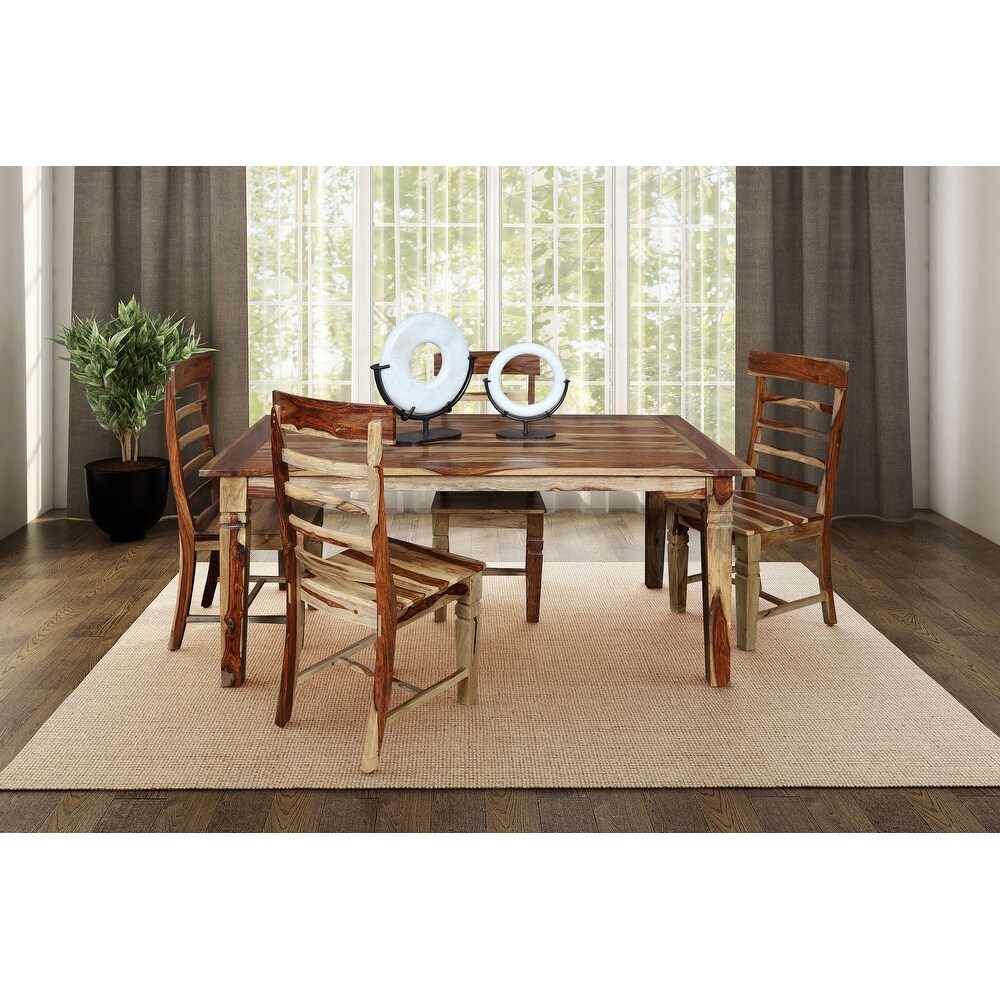 Porter Designs Taos Contemporary Solid Wood Extendable Dining Table  Natural.