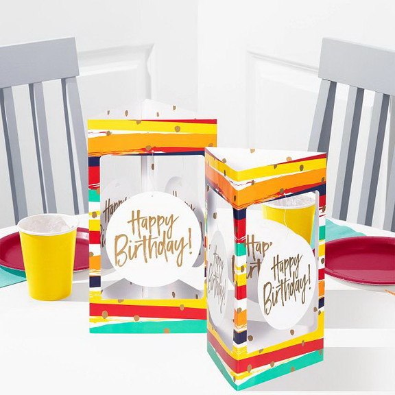 Creative Converting 356654 Birthday Stripes Center...