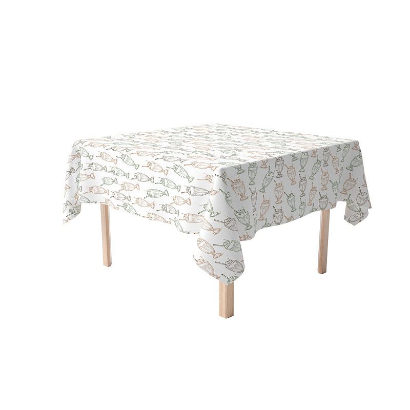 Square Tablecloth， 100% Polyester， 54x54， Ice Cream Social