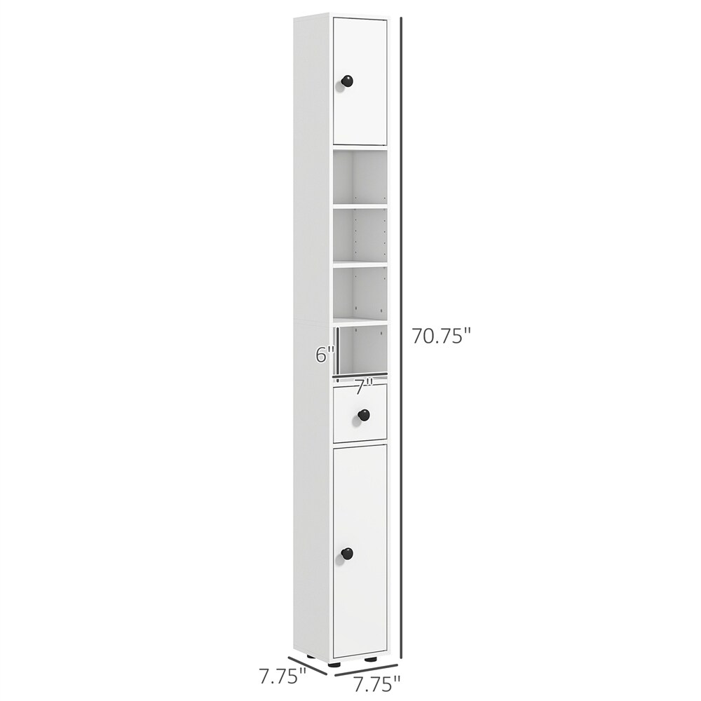 Tall Bathroom Storage Cabinet Narrow Toilet Cabinet，Adjustable Shelves