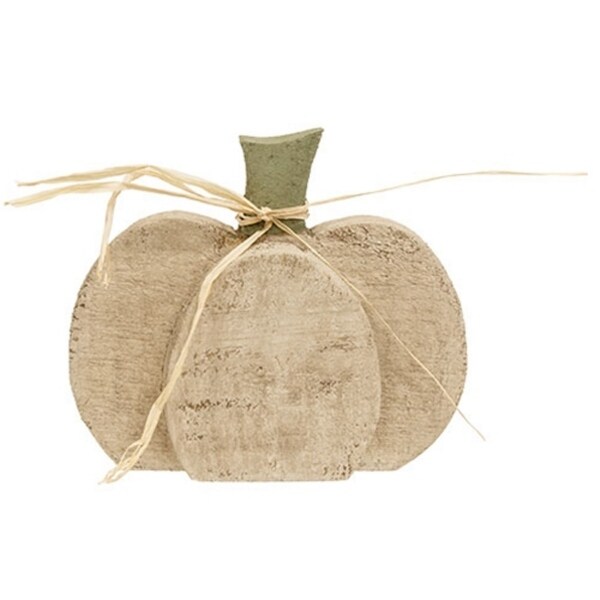 Handcrafted Rustic Wooden Tan Pumpkin Decor