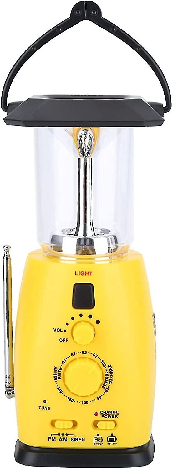 Led Camping Lantern，solar Rechargeable，hand Crank With Am/fm Radio