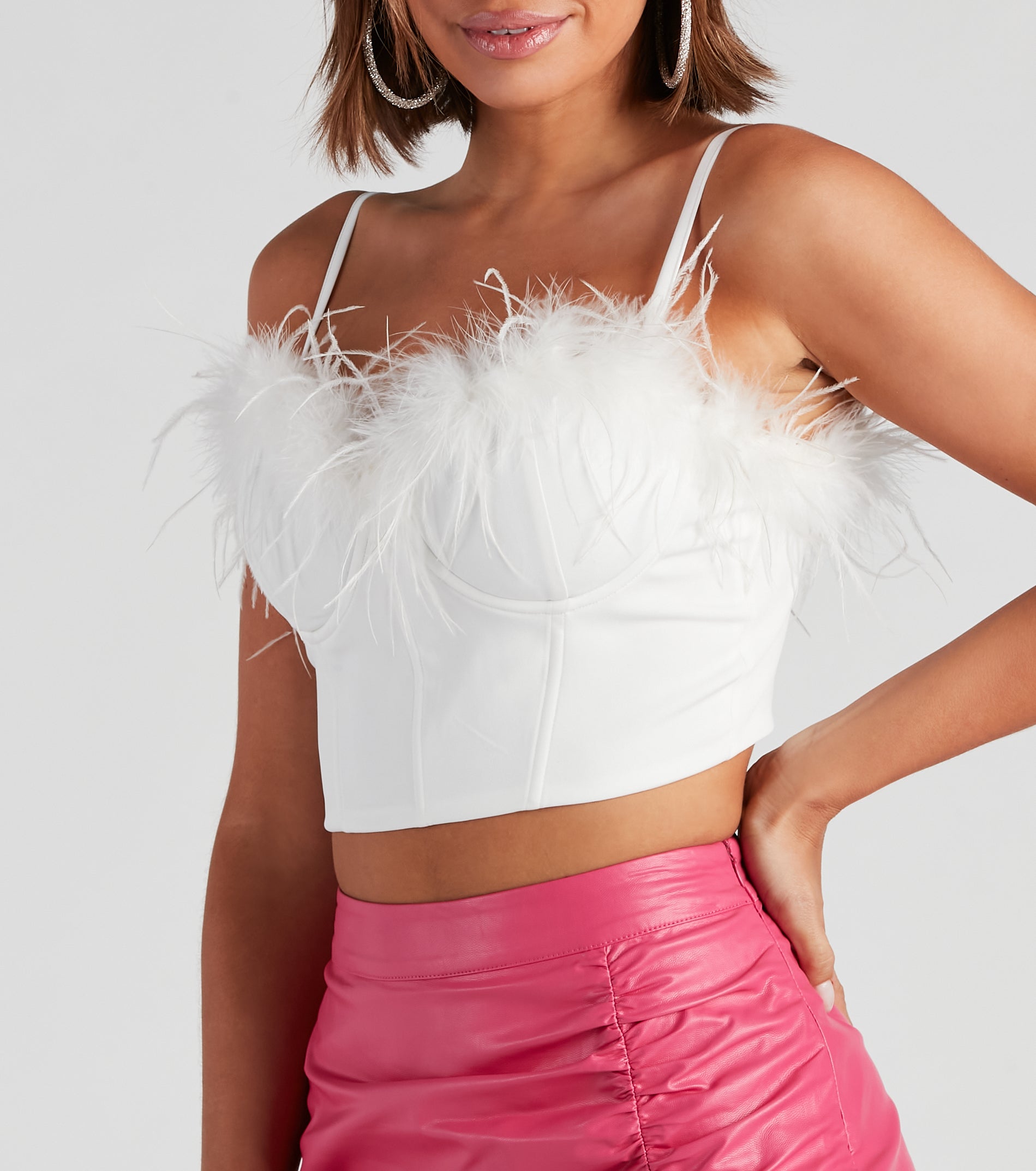 So Fine Marabou Trim Corset