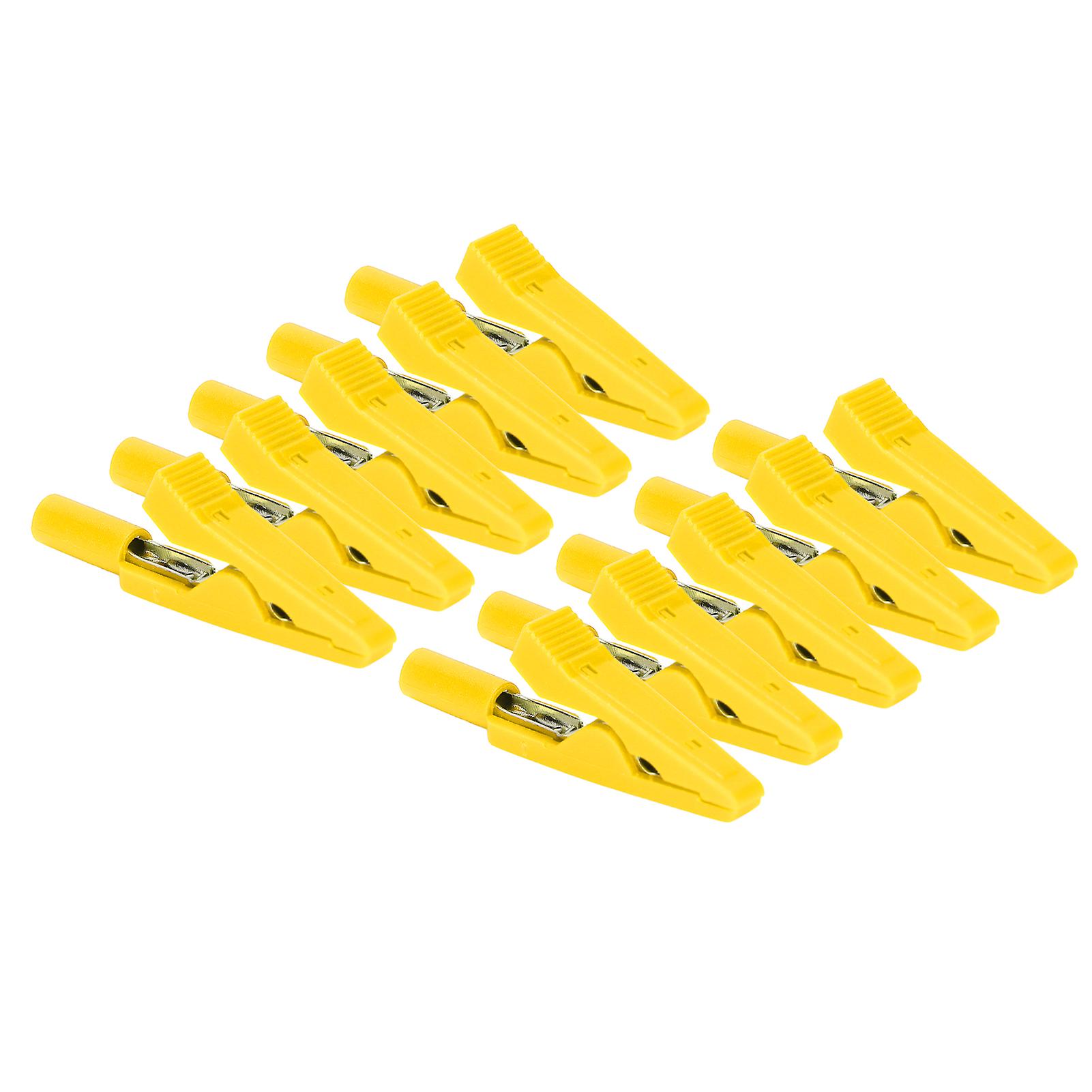 10pcs/set Safety Clip 2mm Banana Jack Rear Testing Clamp Pure Copper For Power Regulatoryellow