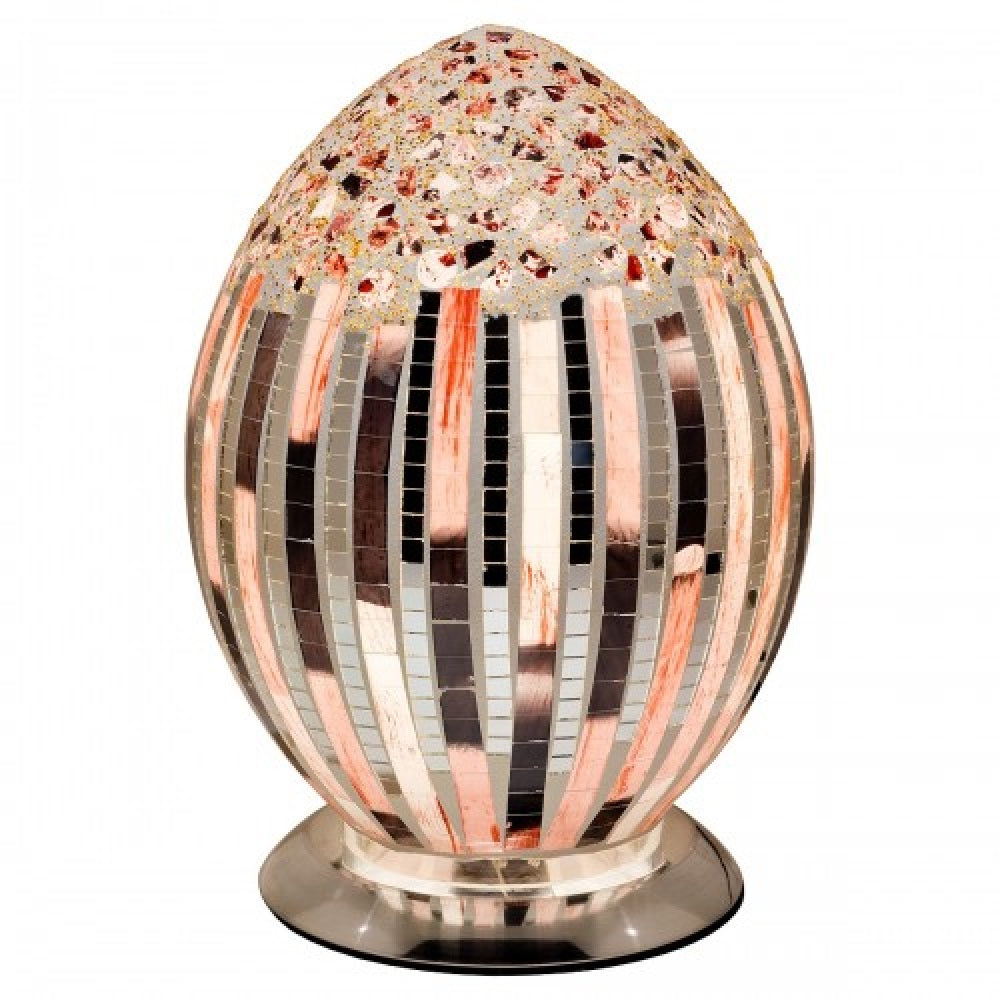 Britalia 880413 Art Deco Mosaic Glass Vintage Egg Table Lamp 30cm