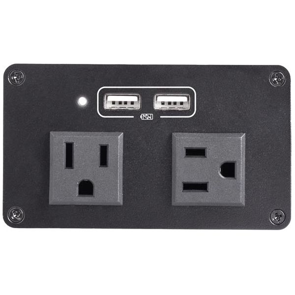 StarTech.com Power Outlet Module for Conference Table Connectivity Box - 2x AC Power and 2x USB-A - Power and Charging Hub