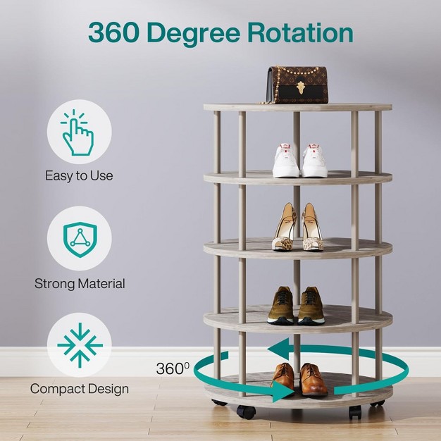 Tribesigns 5 tier Rotating Shoe Rack