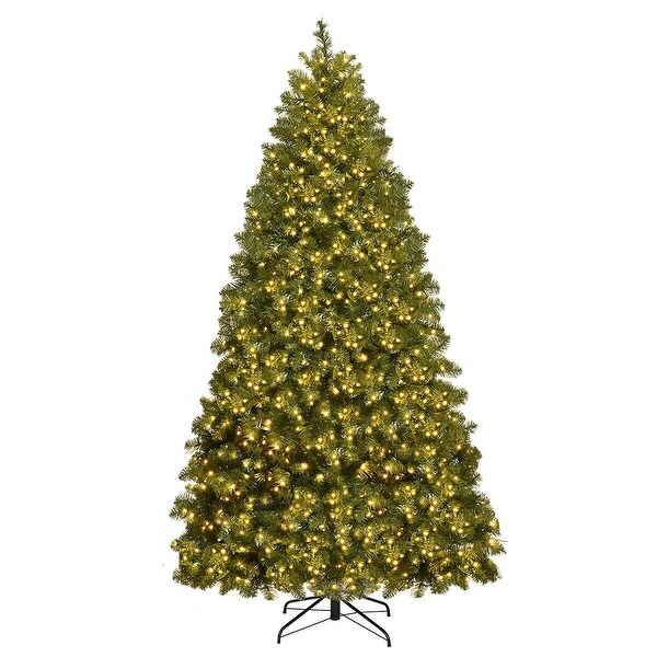 PreLit Artificial PVC Christmas Tree w/ LED Lights and Stand7'