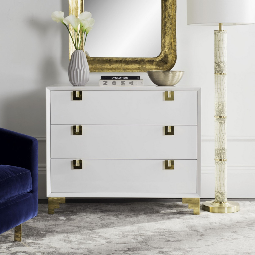 Ripley Lacquer Chest of Drawers White   Contemporary   Accent Chests And Cabinets   by V.S.D Furniture  Houzz