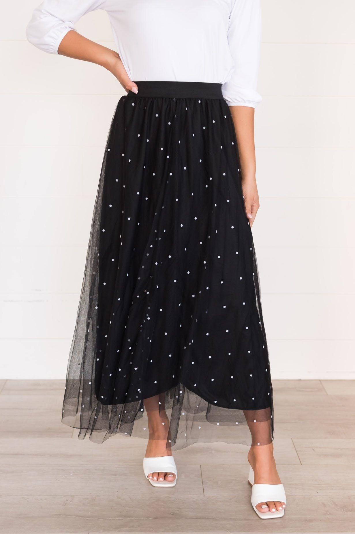 Twirl Away Modest Tulle Skirt