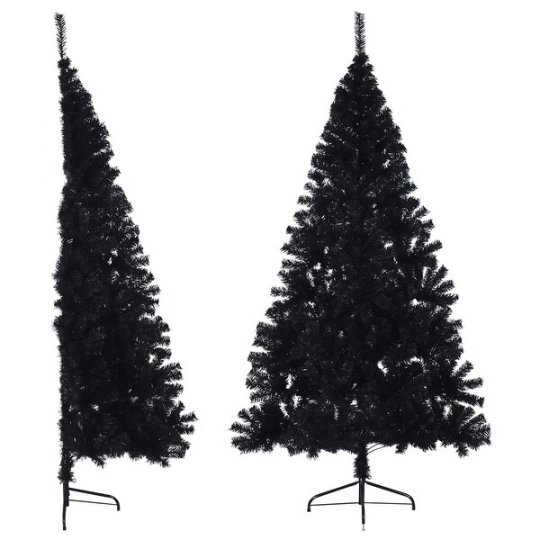 vidaXL Christmas Tree Decoration Artificial HalfCircle Tree with Stand PVC