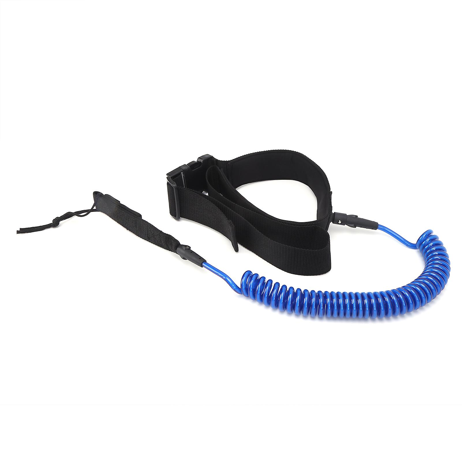 Surfboard Leash Tpu Heliciform Comfortable Highelastic Surfing Safety Traction Ropeblue White