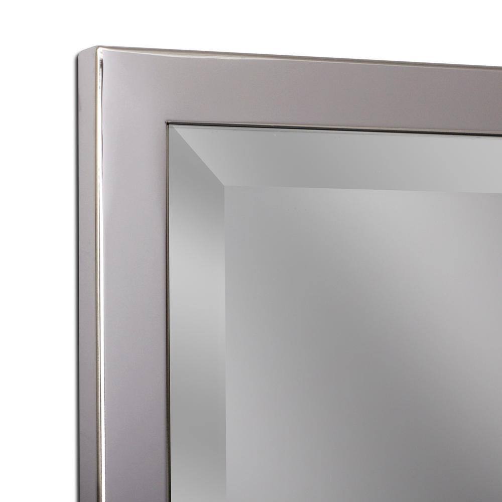 Deco Mirror 30 in. W x 40 in. H Framed Rectangular Beveled Edge Bathroom Vanity Mirror in Chrome 8023