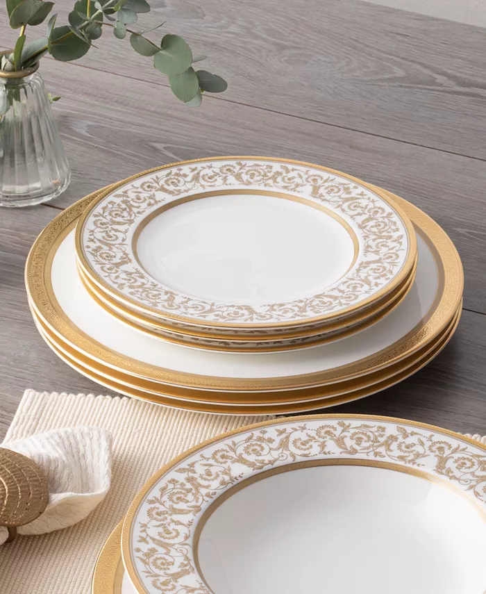 Noritake Summit Gold Set of 4 Dinner Plates Service For 4