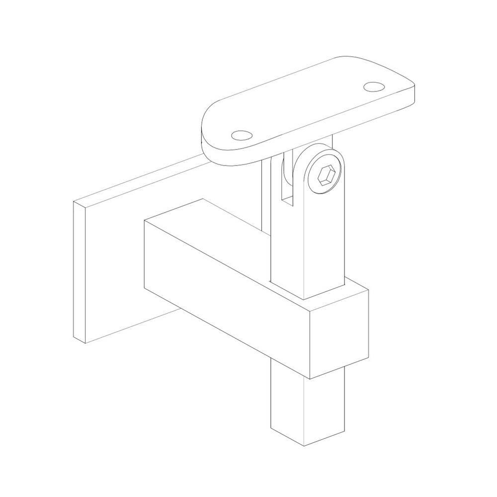 Square With Flat Bottom 2.5 in. Stainless Steel Handrail Wall Bracket HBWA.008