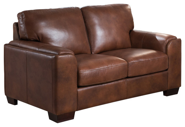 Suzanne Leather Craft Loveseat   Contemporary   Loveseats   by KEMP INTERNATIONAL INC  Houzz