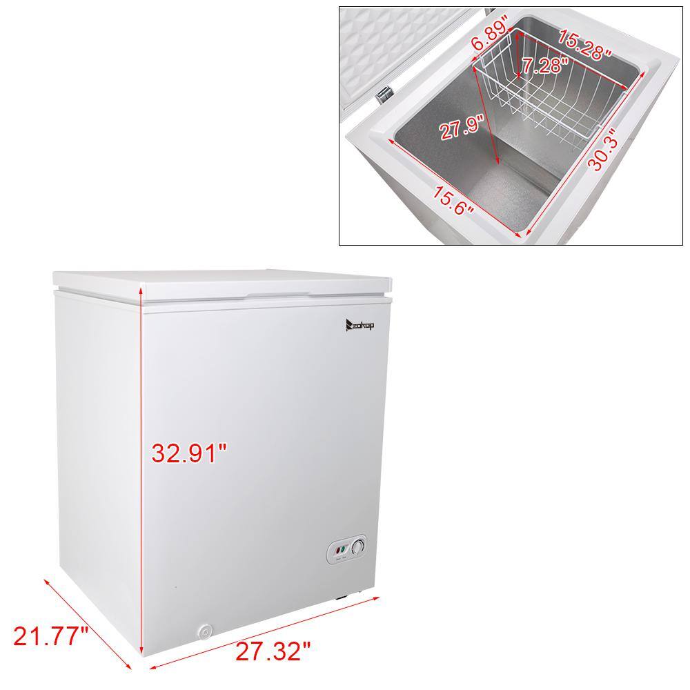 Winado 5.0 cu. ft. Manual Defrost Residential Chest Freezer in White 625655779035