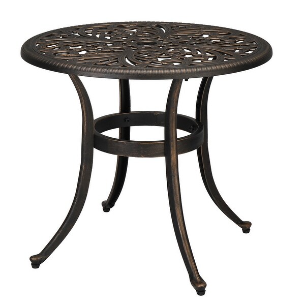 Outdoor Cast Aluminum Dining Table with Umbrella Hole