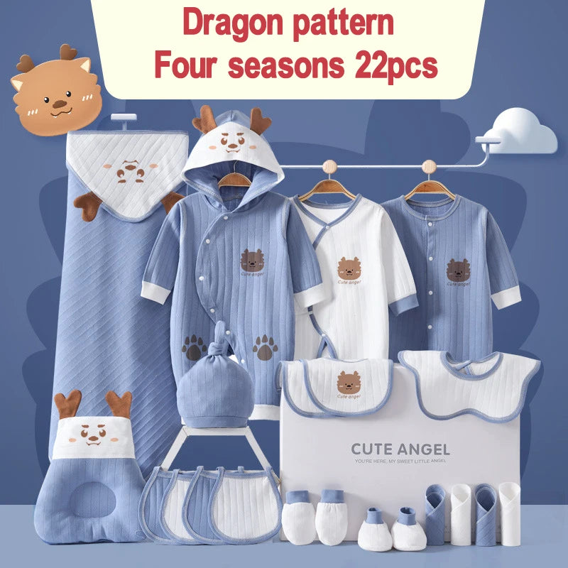 22/24/26 Pieces/0-3Months Newborn Baby Clothing 100% Cotton Kids Clothes Suit Unisex Infant Boys Girls Rabbit Clothing Set