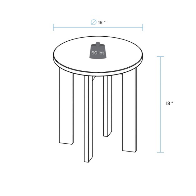 Round Side End Table With American Gum Wood Sweet Oak Flora Home