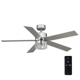 Hampton Bay Crysalis 52 in. Integrated CCT LED with Bubble Glass Indoor Chrome Ceiling Fan with Remote Control AK376-CH