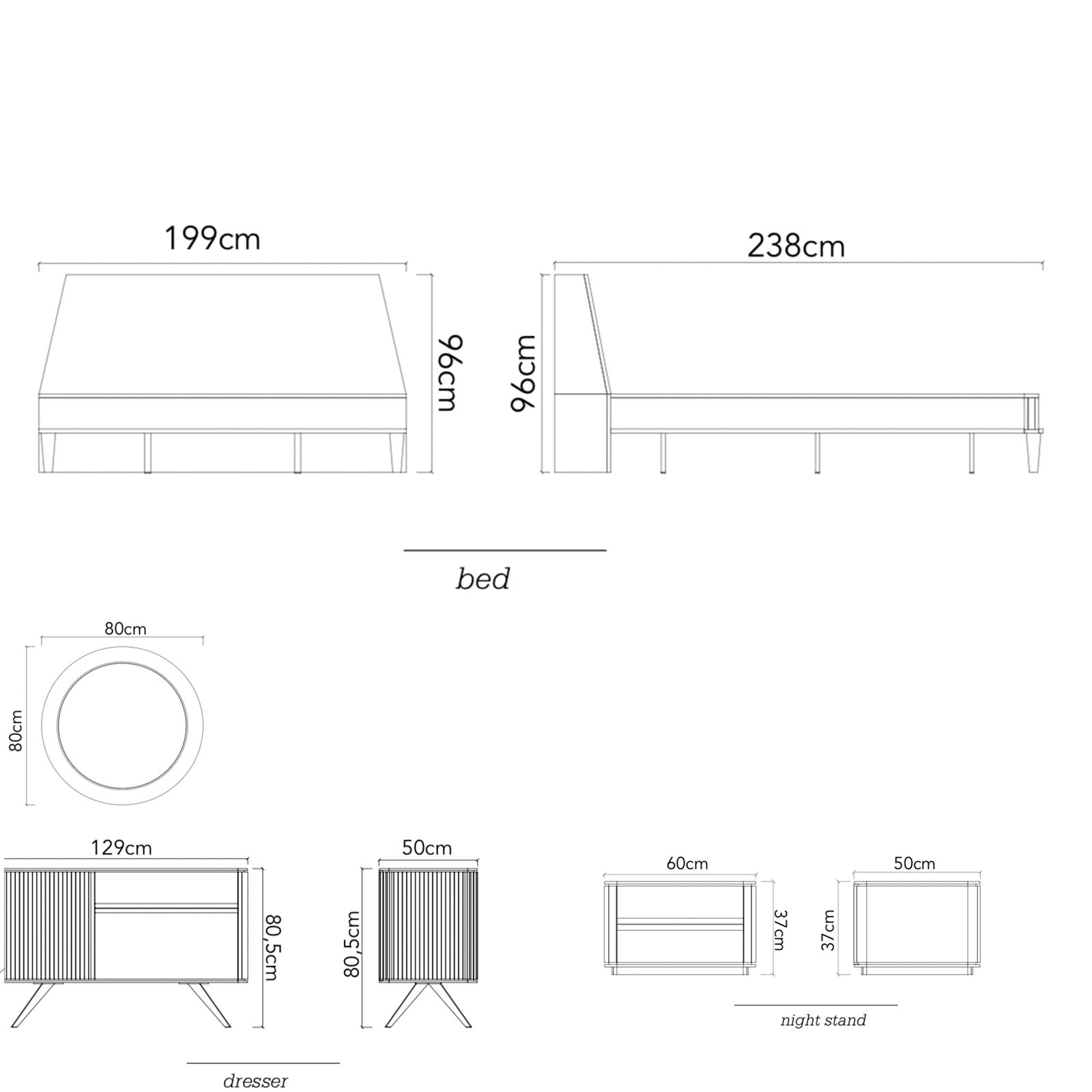 Mona Beretta Bedstead Only Beretta-Bed