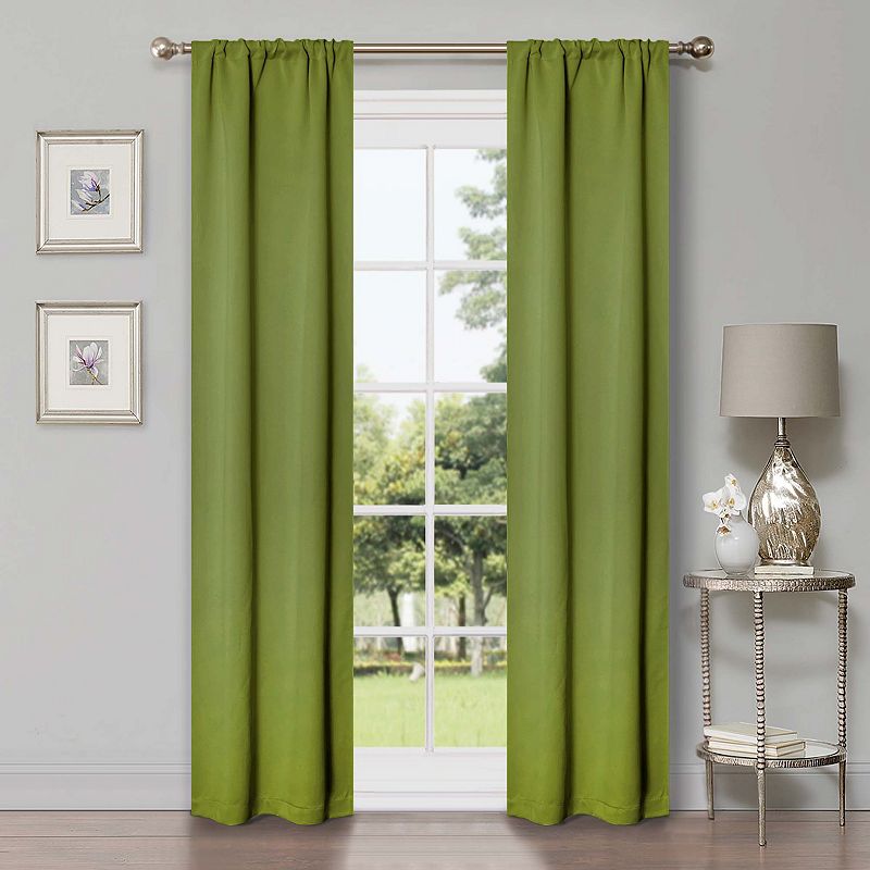 Superior Solid Insulated Thermal Blackout Rod Pocket Curtain Set