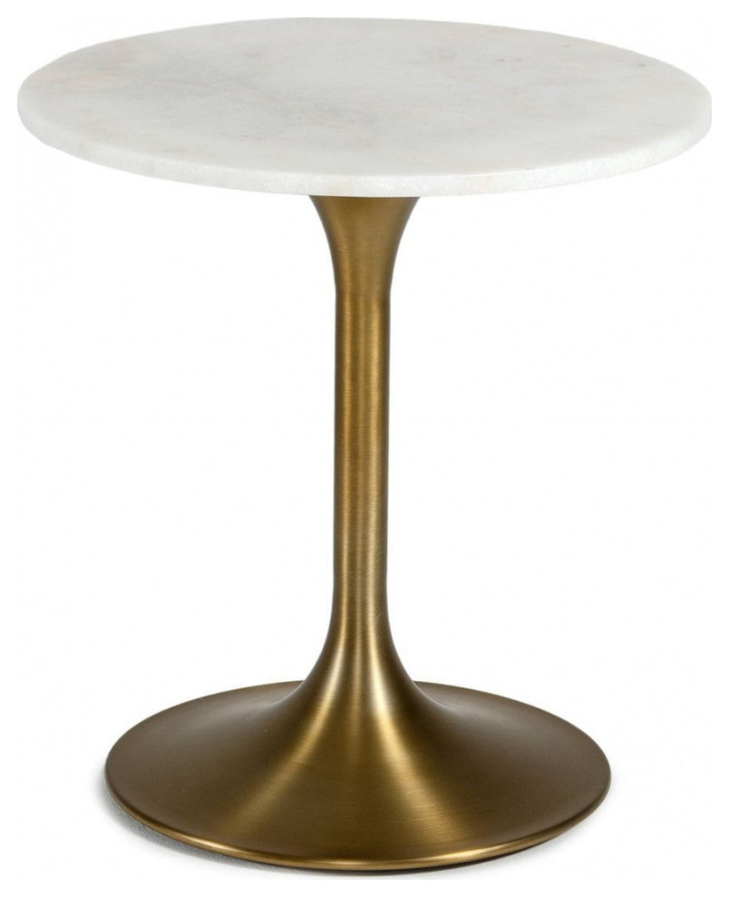 Otis Glam White Marble and Gold End Table   Midcentury   Side Tables And End Tables   by V.S.D Furniture  Houzz