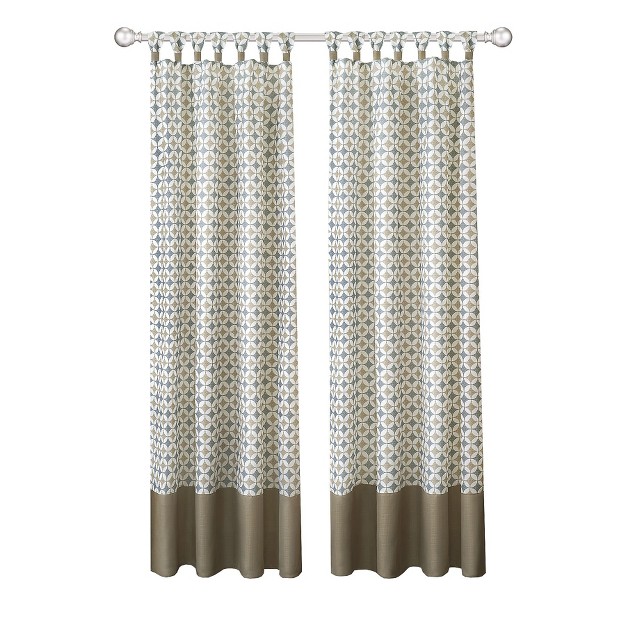 Kate Aurora Modern Chic Geometric Tab Top Window Curtain Panels 2 Pack