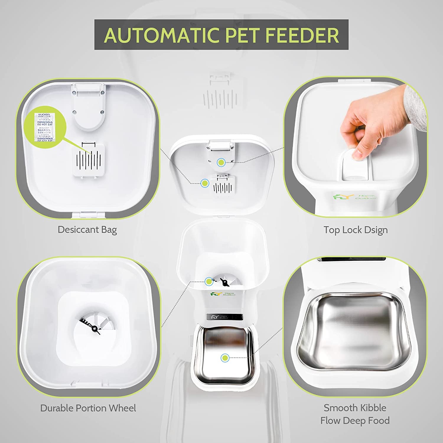 S.Y. 7L Automatic Cat Feeder Wi-Fi Enabled Smart Pet Feeders for Dogs and Cats， Auto Timed Dry Food Dispenser with Portion Control， APP Control