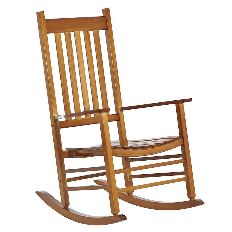 Porch Rocking Chair - Outdoor Patio Wooden Rocking Chair - Black