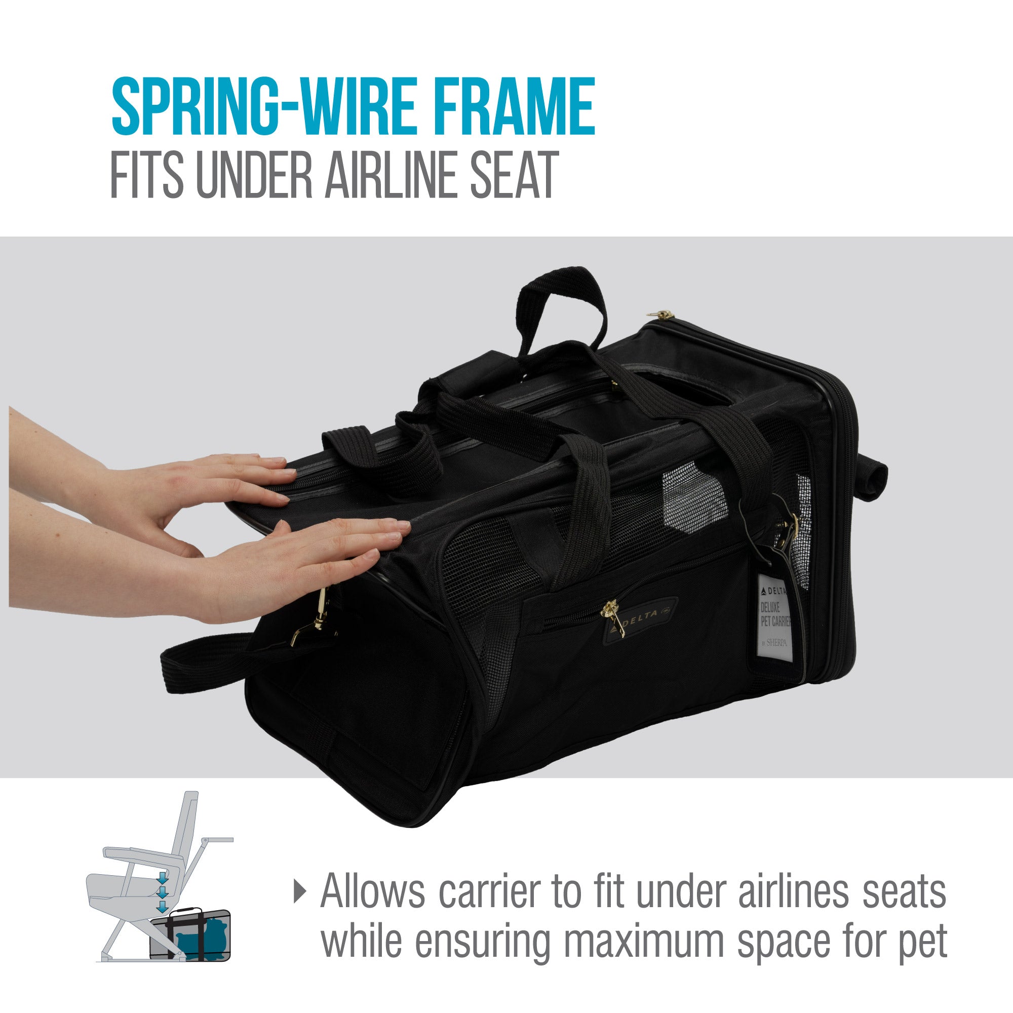 Sherpa Delta Air lines Pet Carrier Black， Medium， Airline Approved