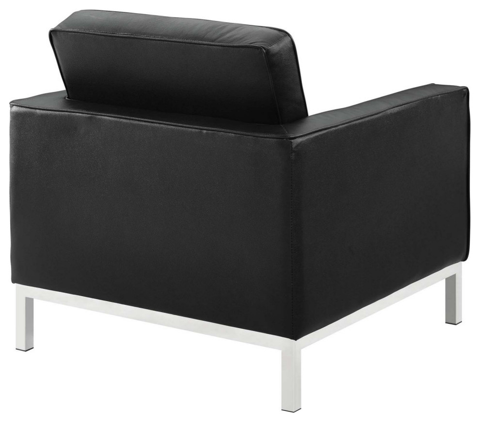 Aaliyah Black Leather Armchair   Contemporary   Armchairs And Accent Chairs   by Virgil Stanis Design  Houzz