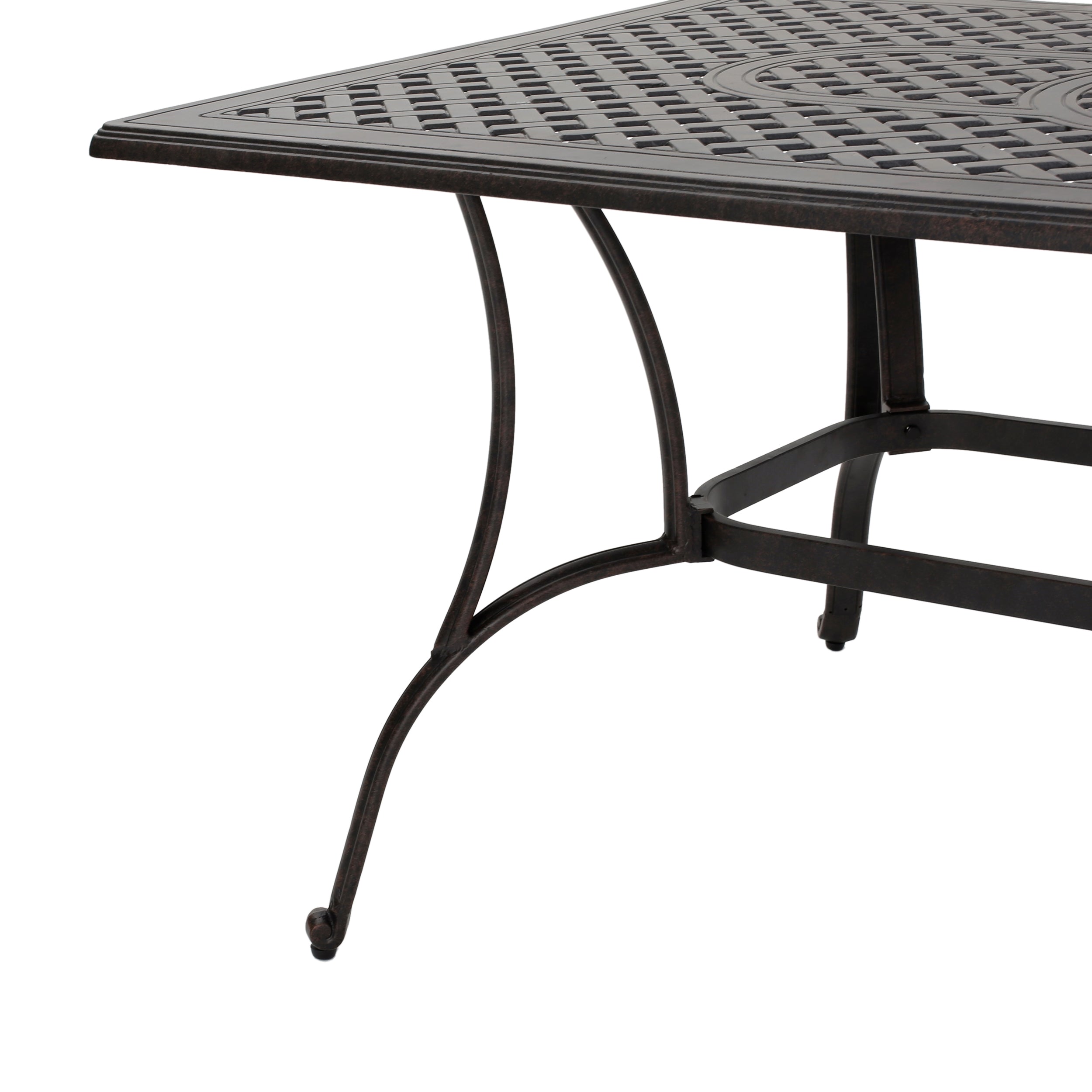 Fonzo Outdoor Bronze Cast Aluminum Rectangular Dining Table (ONLY)