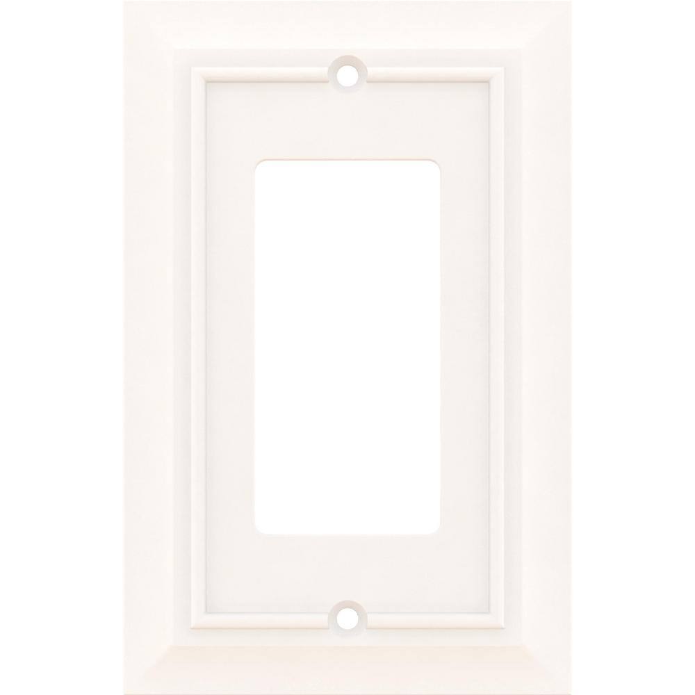 Hampton Bay Derby White 1-Gang Single DecoratorRocker Wall Plate (3-Pack) W31559C-W-K3