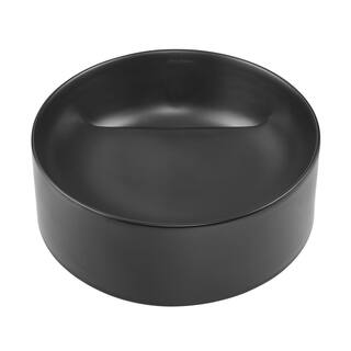 Swiss Madison Beau 16.5 in. Round Ceramic Vessel Bathroom Sink in Matte Black SM-VS301MB