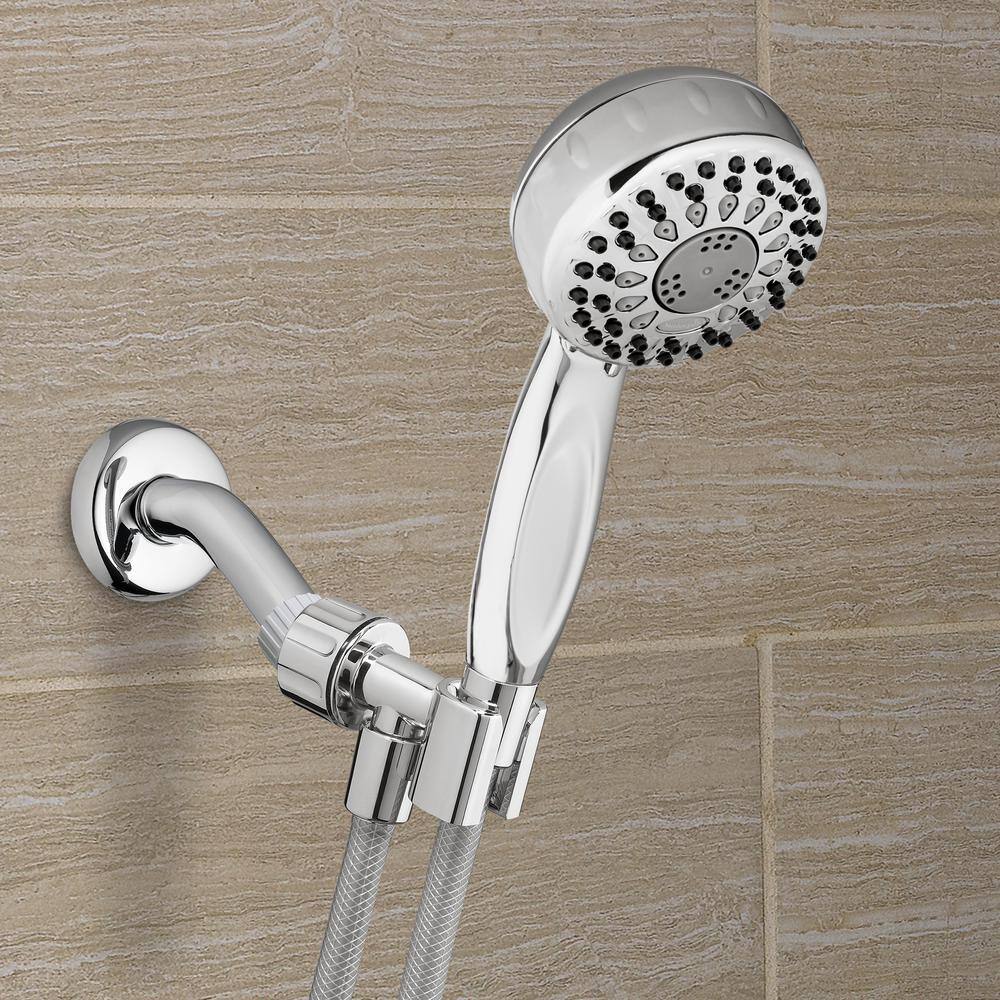 Waterpik 5-Spray 3.5 in. Single Wall Mount Handheld Shower Head in Chrome TRS-553E