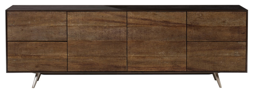 Zelena Media Console 4 Drawer   Midcentury   Entertainment Centers And Tv Stands   by Peachtree Fine Furniture  Houzz