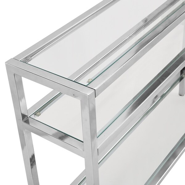 Luca 3-tier Metal and Glass Console Table