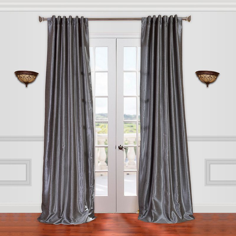 EFF 1-Panel Vintage Textured Faux-Dupioni Silk Window Curtain