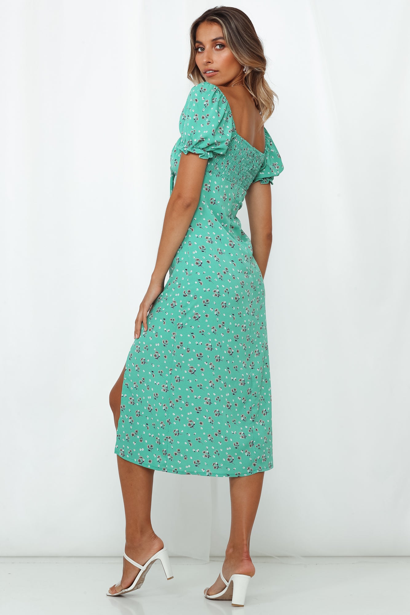 Longing For You Midi Dress Green