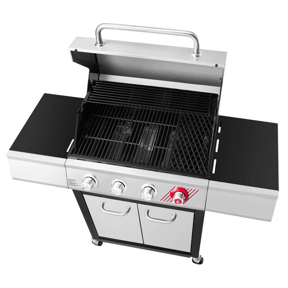 DynaGlo 4Burner Propane Gas Grill in Stainless Steel with TriVantage Multifunctional Cooking System