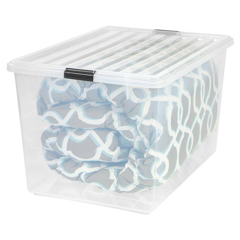 IRIS 132-Qt. Buckle Down Storage Box in Clear 100251