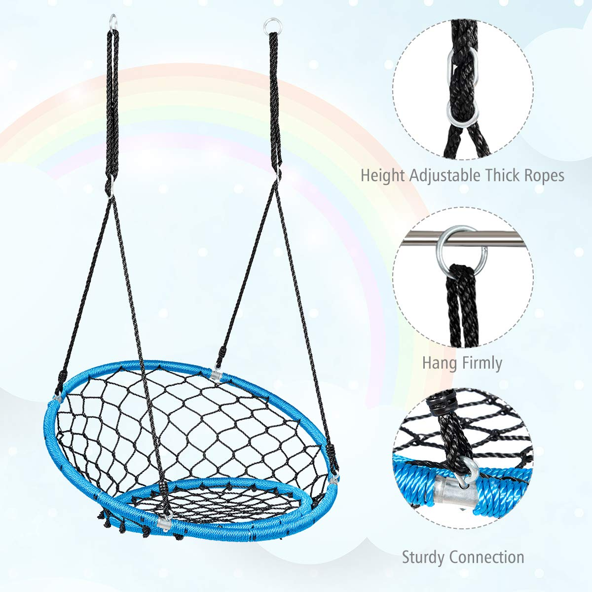 Web Chair Swing, Kids Tree Swing Set Net Hanging Swing Chair