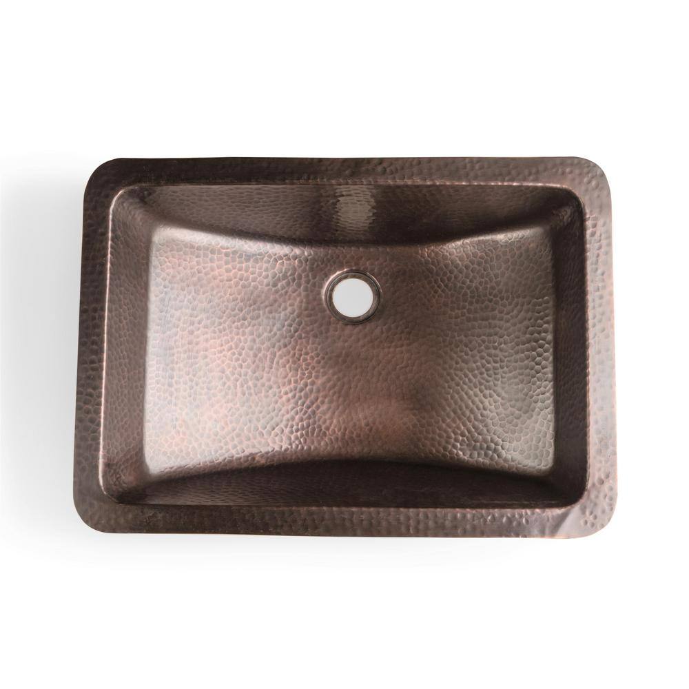 Monarch Abode Monarch Dual Mount Pure Copper Hand Hammered Venetian 21 in. Single Bowl Sink 17095