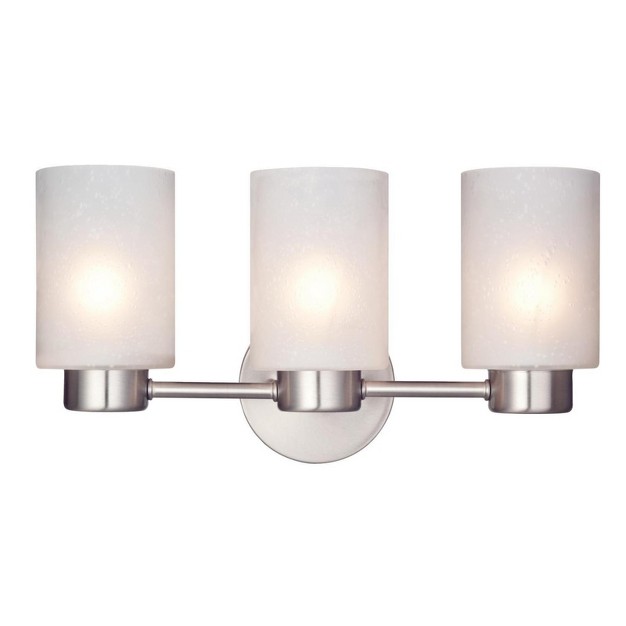 Westinghouse Sylvestre 3 light Brushed Nickel Gray Cylindrical Wall Sconce