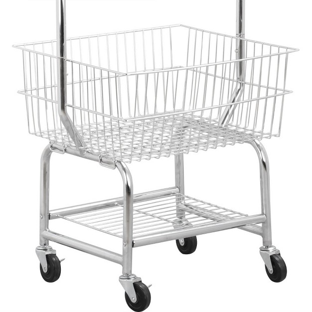 Yaheetech 3 tier Rolling Laundry Cart Laundry Storage Cart On Wheels Silver