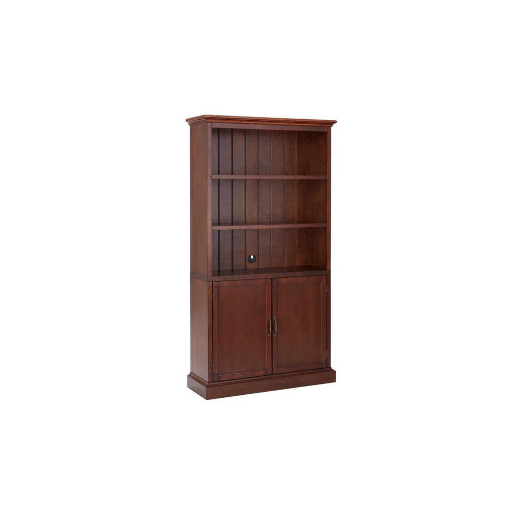 Home Decorators Collection Royce 72 in. Walnut Brown Wood 3-Shelf Standard Bookcase with Adjustable Shelves SK19051Br2-SB